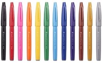 Brushpen Pentel SES15C Sign Artist standaardkleuren 12 stuks-3