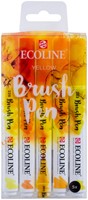 Brushpen Talens Ecoline set à 5 stuks geel-3