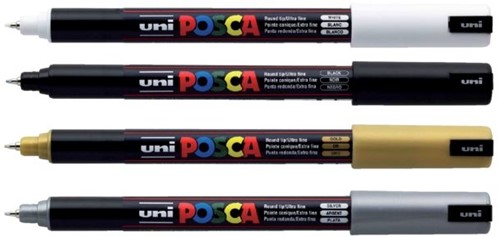 Verfstift Posca PC-1MR 0,7mm zilver-3