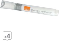 Viltstift Nobo glasbord wit 4 stuks-4