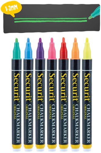 Krijtstift Securit SMA-100 rond ass 1-2mm blister à 7 stuks-3