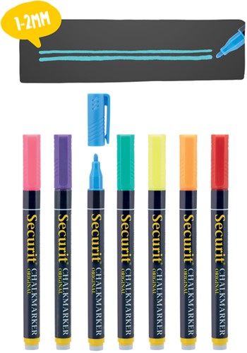 Krijtstift Securit SMA-100 rond ass 1-2mm blister à 7 stuks-4