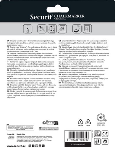 Krijtstift Securit SMA-100 rond wit 1-2mm blister à 7 stuks-1