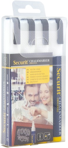 Krijtstift Securit SMA-510 schuin wit 2-6mm blister à 4 stuks-2