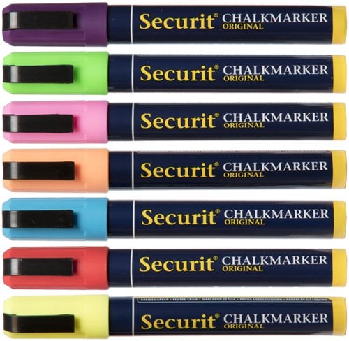 Krijtstift Securit SMA-510 schuin 2-6mm assorti blister à 8 stuks-3