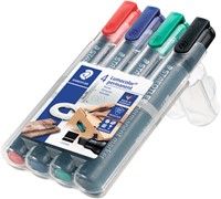 Viltstift Staedtler Lumocolor 350 permanent schuin set à 4 stuks assorti-2