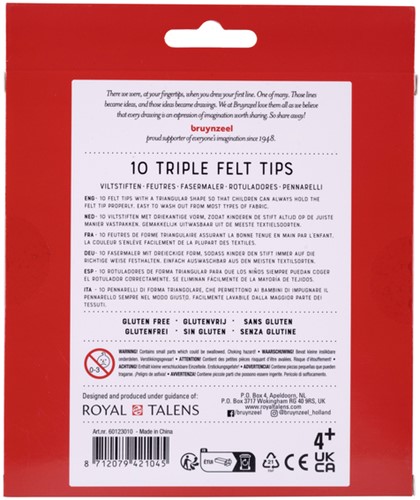 Viltstift Bruynzeel Kids Triple assorti 10 stuks-3