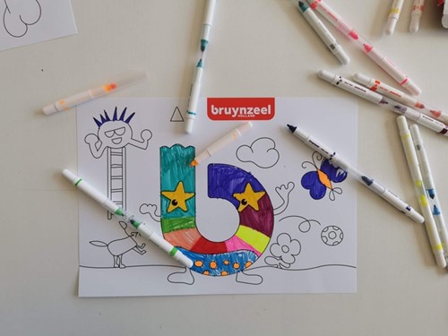 Viltstift Bruynzeel Kids Twin Point set à 20 kleuren-1