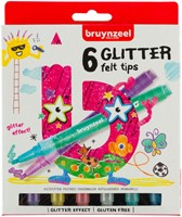 Viltstift Bruynzeel Kids set à 6 glitterkleuren