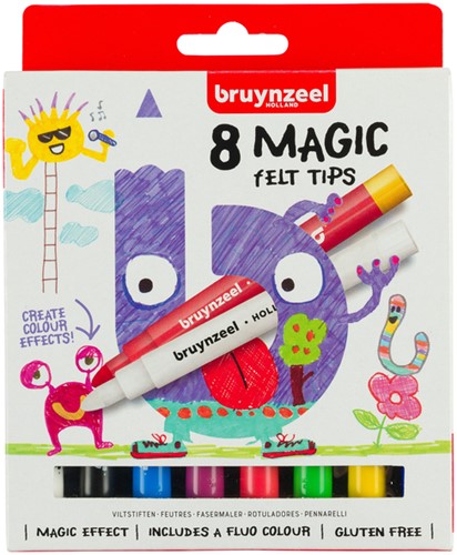 Viltstift Bruynzeel Kids Magic assorti 8 stuks