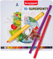 Viltstift Bruynzeel Creatives Superpoints assorti blik à 15 stuks-2