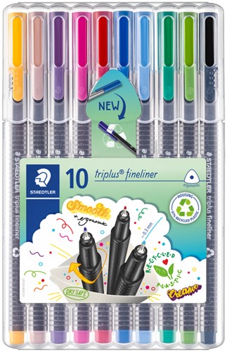 Fineliner Staedtler Triplus 334 assorti 0.3mm 10 stuks