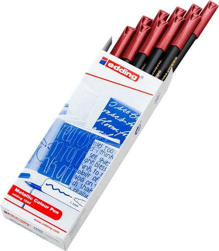 Fineliner edding 1200 072 fijn metallic rood-2