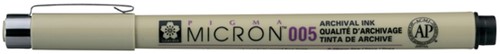 Fineliner Sakura Pigma Micron 005 0.2mm zwart