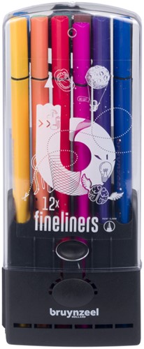 Fineliner Bruynzeel Teens etui à 12 kleuren