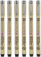 Fineliner Sakura Pigma Micron set à 6 schrijfbreedtes zwart-3