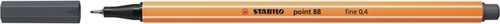 Fineliner STABILO point 88/97 fijn diepkoud grijs