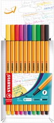 Fineliner STABILO point 88/10 fijn assorti 10 stuks