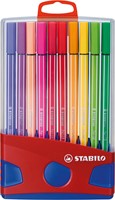 Viltstift STABILO Pen 68/20 ColorParade in rood/blauw etui M ass 20st