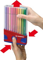 Viltstift STABILO Pen 68/20 ColorParade in rood/blauw etui M ass 20st-1