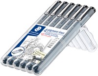 Fineliner Staedtler Pigment 308 zwart set 4+2 gratis-3