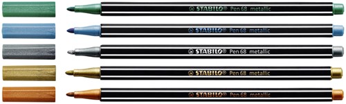 Viltstift STABILO Pen 68/805 medium metallic zilver-2