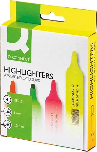 Markeerstift Q-Connect assorti p/4