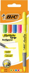 Markeerstift Bic grip etui à 5 stuks assorti