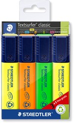 Markeerstift Staedtler 364 Textsurfer assorti 3 stuks + 1 geel gratis