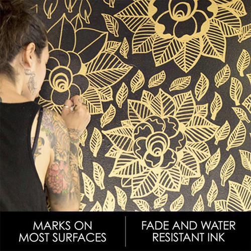 Viltstift Sharpie rond fijn metallic goud blister à 1 stuk-2