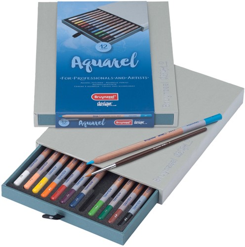 Kleurpotloden Bruynzeel 8835 Design aquarel 12stuks assort