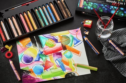 Kleurpotloden STABILO 880 woody 3 in 1 Arty incl puntenslijper ass 6st-1