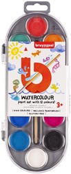 Waterverfset Bruynzeel Kids penseel assorti 12 napjes