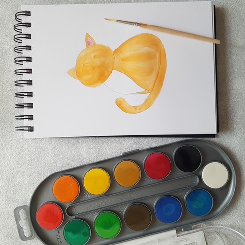 Waterverfset Bruynzeel Kids met penseel set à 12 kleuren-1