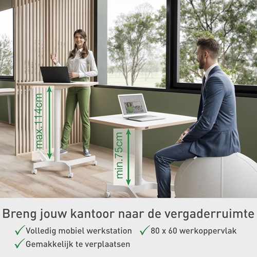 Zit-sta bureau Leitz Ergo compact wielen-7