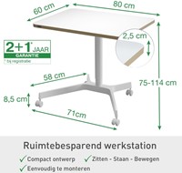 Zit-sta bureau Leitz Ergo compact wielen-6