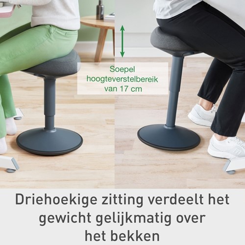 Actieve zitkruk Leitz Ergo met gasveer 47-64cm-3