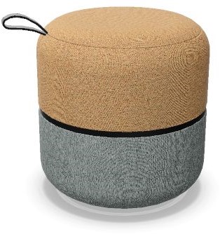 Kruk Köhl Knob 49cm grijs/koper * Stof boven: Rivet Copper EGL14  | onder: Rivet Grey Brindle EGL50 *