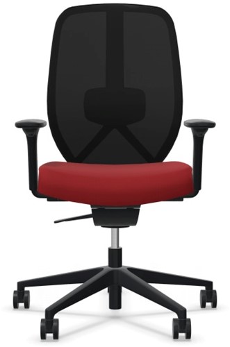 Bureaustoel Köhl Kanseo 3D armlegger, synchr.mech., zitdiepteverstelling, rood