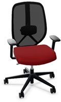 Bureaustoel Köhl Kanseo 3D armlegger, synchr.mech., zitdiepteverstelling, rood YP105-3