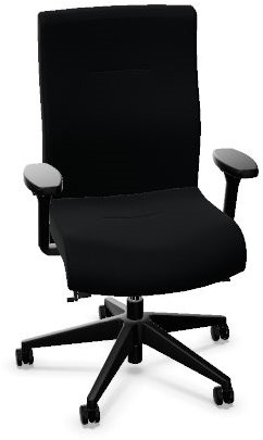 Bureaustoel Rovo XP4015 S4, 4D armleggers, Air Plus, comfort synchroonmechaniek, zwart voetenkruis, harde wielen, stof: Bondai zwart