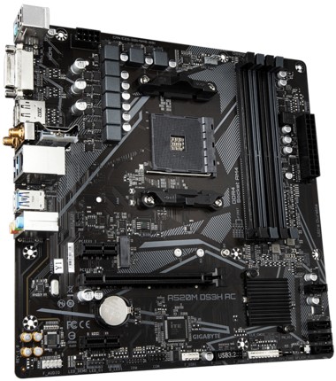 GIGABYTE A520M DS3H AC moederbord AMD A520 Socket AM4 micro ATX-3
