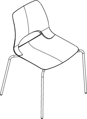 Kantinstoel Dencon Frigg (zonder armleggers, kunststof kuip, verchroomd 4-poots frame)-2