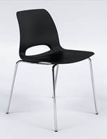 Kantinstoel Dencon Frigg (zonder armleggers, kunststof kuip, verchroomd 4-poots frame)