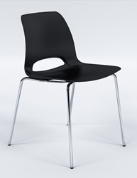 Kantinstoel Dencon Frigg (zonder armleggers, kunststof kuip, verchroomd 4-poots frame)