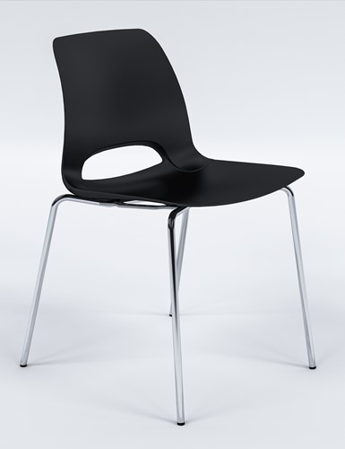 Kantinstoel Dencon Frigg (zonder armleggers, kunststof kuip, verchroomd 4-poots frame)