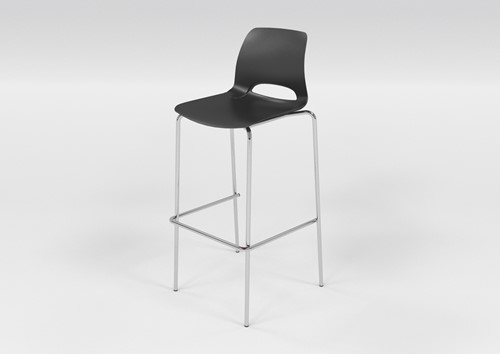 Barkruk Dencon Frigg (zonder armleggers, kunststof kuip, verchroomd 4-poots frame)-3