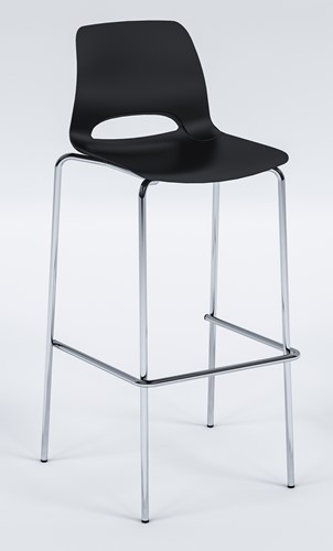 Barkruk Dencon Frigg (zonder armleggers, kunststof kuip, verchroomd 4-poots frame)