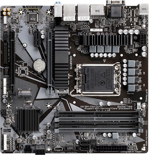 GIGABYTE Q670M D3H DDR4 moederbord Intel Q670 LGA 1700 micro ATX-2