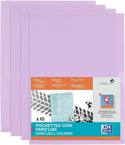 Insteekmap L-model Oxford A4 PVC 0.20mm paars 10 stuks